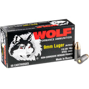 Wolf Performance 9mm Ammo 115 Grain Full Metal Jacket - P919FMJ