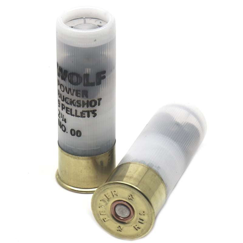 Wolf Power BuckShot 12 Gauge Ammo 2 3/4" 00 Buckshot 9 Pellets - 1200B