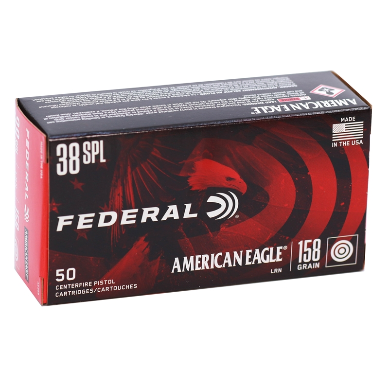 eral American Eagle 38 Special 158 Grain Lead Round Nose Box Of 50 Ammo