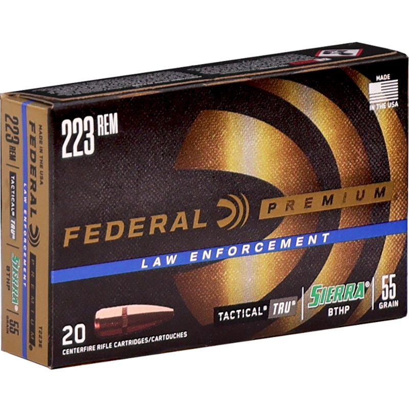 Federal Law Enforcement Tactical TRU 223Remington Ammo 55 Grain Sierra GameKing Hollow Point XMT223E Box Of 20 eral Law Enforcement Tactical TRU 223Remington 55 Grain Sierra GameKing Hollow Point XMT223E Box Of 20 Ammo