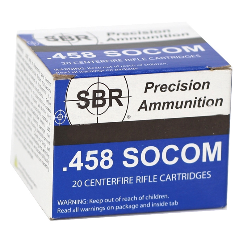 SBR 458 SOCOM Ammo 300 Grain Jacketed Hollow Point Ammo - SL45813 Box Of 20 SL45813 Box Of 20 Ammo