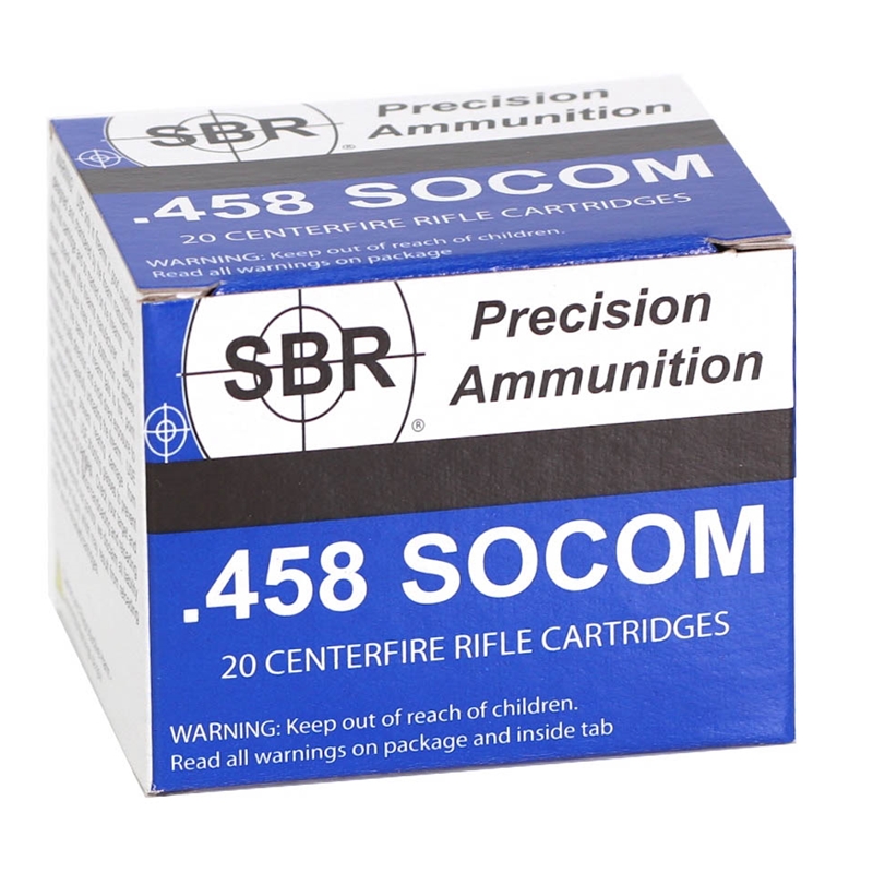 SBR 458 SOCOM Subsonic Ammo 550 Grain Full Metal Jacket Ammo - SL45858 Box Of 20 SL45858 Box Of 20 Ammo