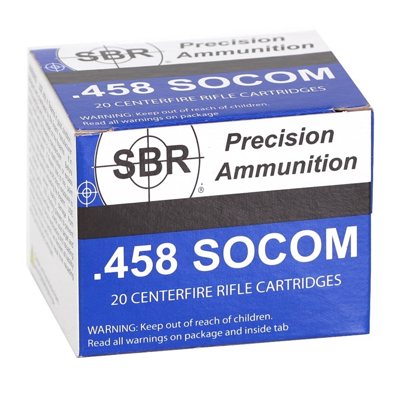 SBR 458 SOCOM Ammo 550 Grain Full Metal Jacket Ammo - SL45858 Box Of 20 SL45858 Box Of 20 Ammo