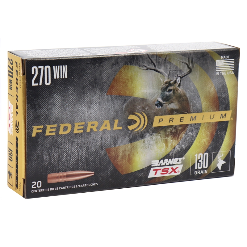 Federal Vital-Shok 270 Winchester Ammo 130 Grain Barnes TSX-Bullet Lead Free Ammo - P270L Box Of 20 P270L Box Of 20 Ammo