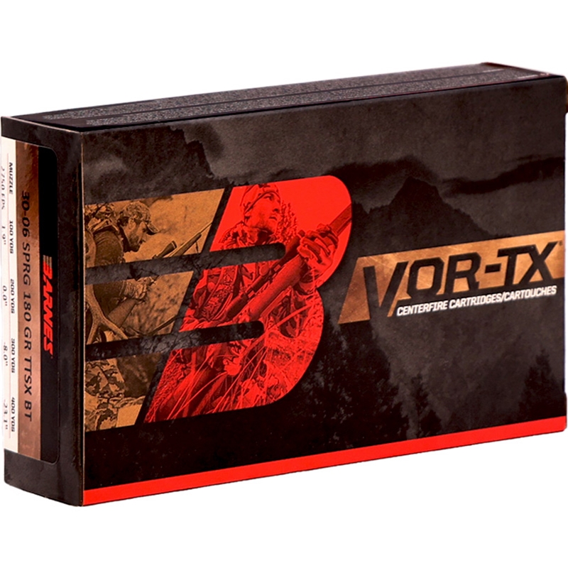 nes VOR-TX 30-06 Springfield 180 Grain Tipped TAC-TX Bullet Flat Base Lead-Free Box Of 20 Ammo