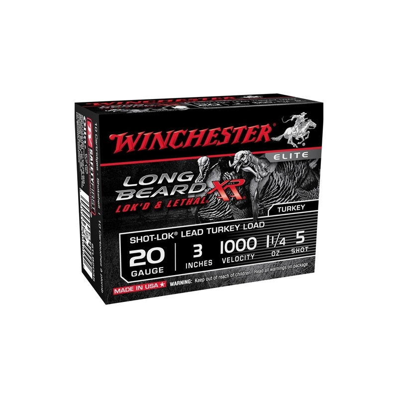 chester Long Beard XR 20 Gauge 3 1 1/4oz. #5 Lead Shot Box Of 10 Ammo