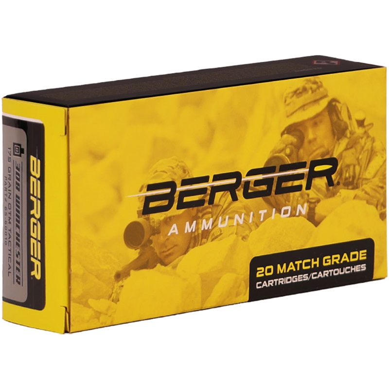 Berger Match Grade 308 Winchester Ammo 175 Grain Jacketed Hollow Point Ammo - 65-60010 Box Of 20 65-60010 Box Of 20 Ammo