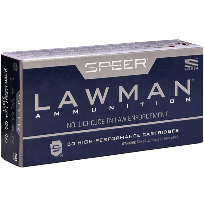 Speer Lawman 9mm Ammo 124 Grain Total Metal Jacket Ammo - 53651 Box Of 50 53651 Box Of 50 Ammo