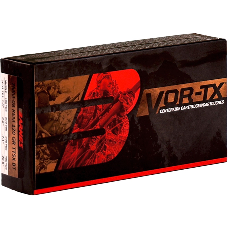 nes VOR-TX 7mm-08 Remington 120 Grain TTSX Polymer Tipped Bullet Flat Base Lead-Free Box Of 20 Ammo
