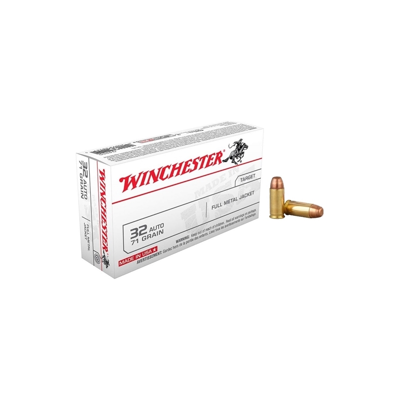 Winchester USA 32 ACP Auto Ammo 71 Grain Full Metal Jacket Ammo - Q4255 Box Of 50 Q4255 Box Of 50 Ammo