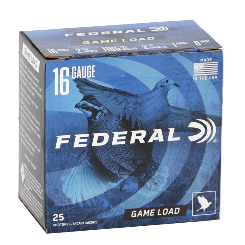 eral Game-Shok Upland-Game 16 Gauge 2-3/4 1 Oz #8 Shot Box Of 25 Ammo