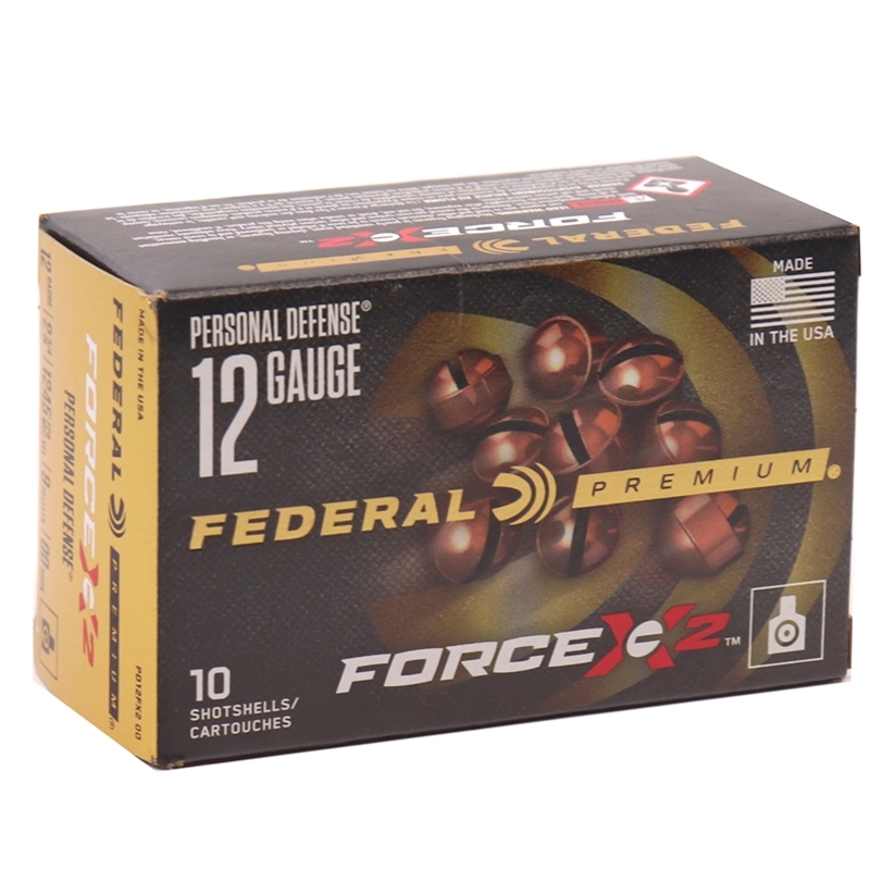 Federal Personal Defense Force X2 12 Gauge Ammo 2-3/4 #00 Buckshot 9 Pellets Ammo - PD12FX2 00 Box Of 10 PD12FX2 00 Box Of 10 Ammo