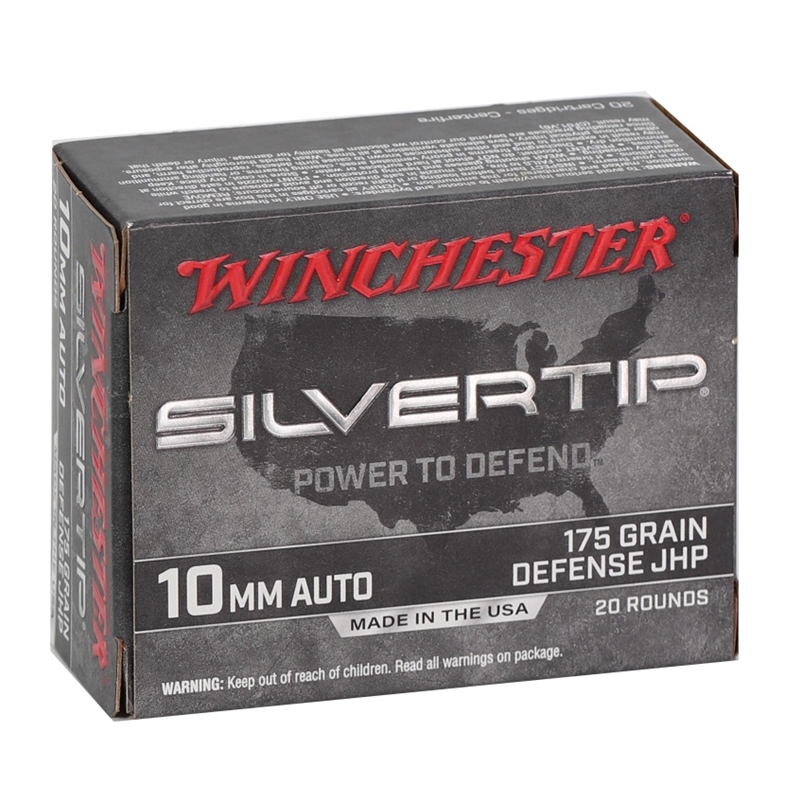 Winchester Silvertip 10mm AUTO Ammo 175 Grain Jacketed Hollow Point Ammo - W10MMST Box Of 20 W10MMST Box Of 20 Ammo