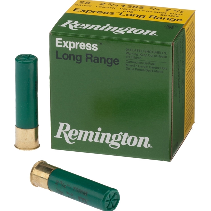 Remington Express 28 Gauge Ammo 2-3/4 3/4 Oz #7.5 Shot Box Of 25 ington Express 28 Gauge 2-3/4 3/4 Oz #7.5 Shot Box Of 25 Ammo