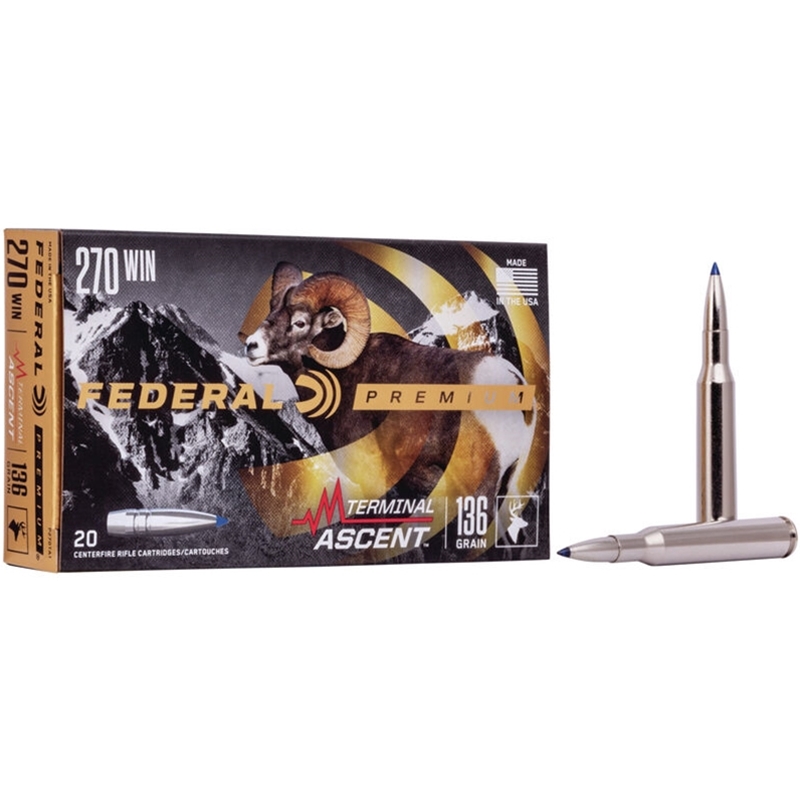 Federal Premium 270 Winchester Ammo 136 Grain Terminal Ascent Box Of 20 eral Premium 270 Winchester 136 Grain Terminal Ascent Box Of 20 Ammo