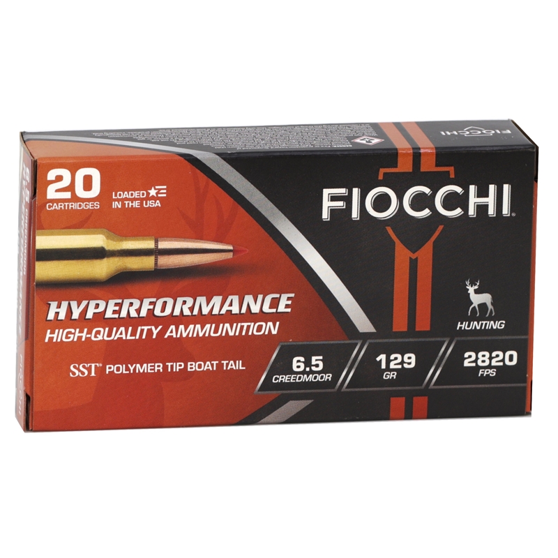 Fiocchi Hyperformance 6.5 Creedmoor Ammo 129 Grain Hornady SST Polymer Tip Boat Tail Ammo - 65CMHSA Box Of 20 65CMHSA Box Of 20 Ammo
