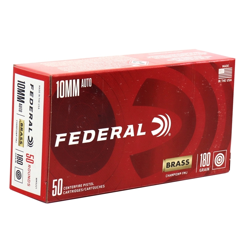 Federal Premium 10mm AUTO Ammo 180 Grain Full Metal Jacket Ammo - WM5221 Box Of 50 WM5221 Box Of 50 Ammo