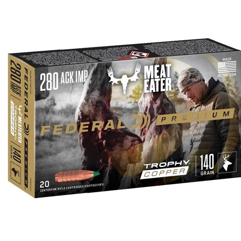 eral 280 Ackley Improved 140 Grain Trophy Copper Tipped BT Lead-Free Box Of 20 Ammo