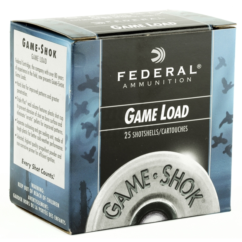 Federal Game Load 20 Gauge Ammo 2 3/4 7/8oz #7.5 Shot Target 250 Rounds Case Of 250 (10 Boxes Of 25) Ammo - Free Shipping Free Shipping Ammo