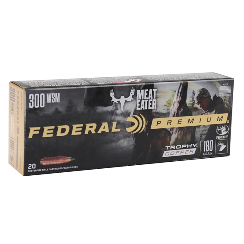 Federal Premium Meat Eater 300 Winchester Short Magnum Ammo 180 Grain Trophy Copper Tipped BT Lead Box Of 20 eral Premium Meat Eater 300 Winchester Short Magnum 180 Grain Trophy Copper Tipped BT Lead Box Of 20 Ammo