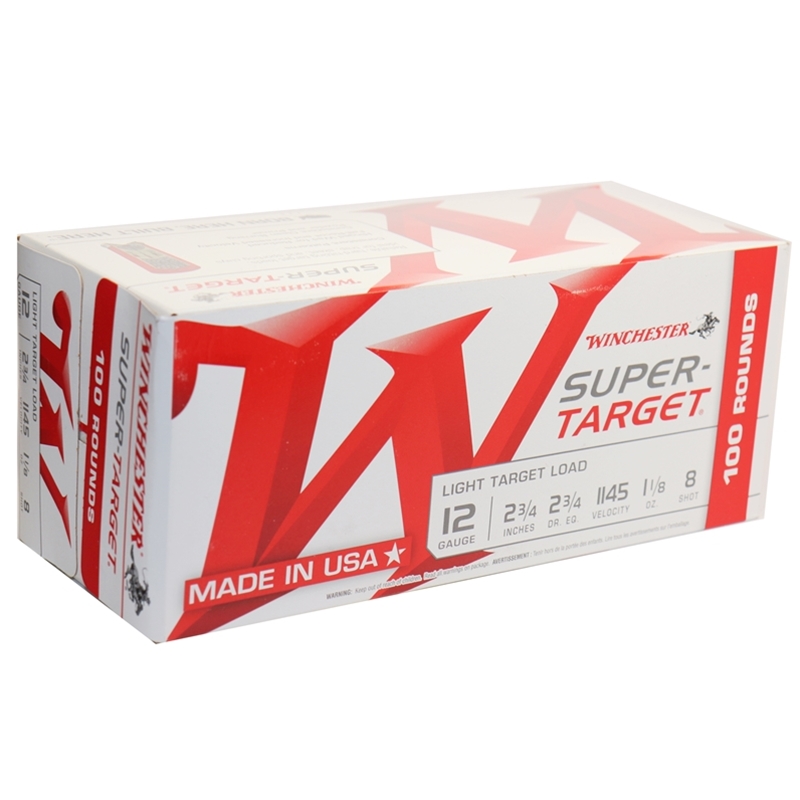 chester Super Target 12 Gauge 2 3/4 1 1/8oz. #8 Shot Value Pack Box Of 100 Ammo