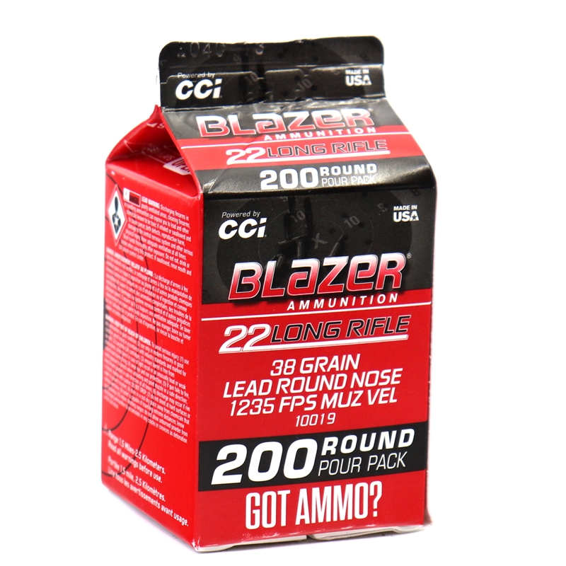  Blazer 22 Long Rifle 38 Grain Lead Round Nose Pour Pack 200 Rounds Box Of 200 Ammo