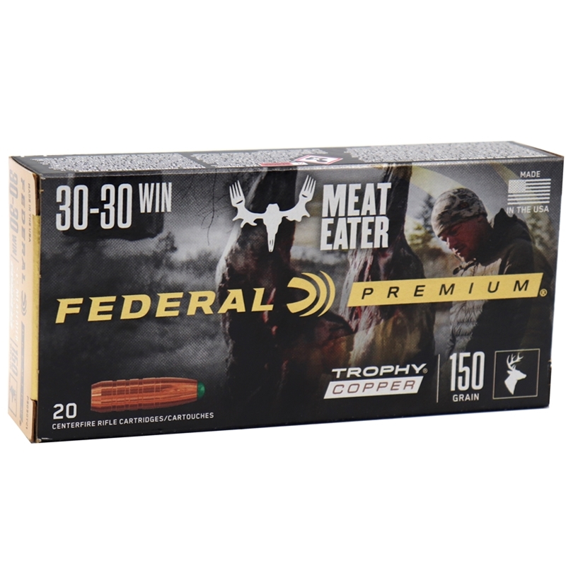 Federal Premium 30-30 Winchester Ammo 150 Grain Trophy Copper Box Of 20 eral Premium 30-30 Winchester 150 Grain Trophy Copper Box Of 20 Ammo