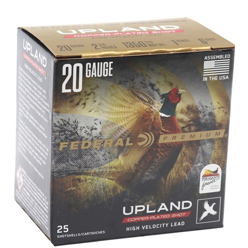 Federal Premium Wing-Shok Upland 20 Gauge Ammo 2-3/4 1 Oz. #6 Lead Shot Box Of 25 eral Premium Wing-Shok Upland 20 Gauge 2-3/4 1 Oz. #6 Lead Shot Box Of 25 Ammo