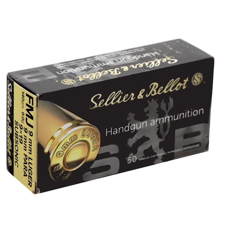 lier & Bellot 9mm Luger 140 Grain Subsonic Full Metal Jacket Box Of 50 Ammo
