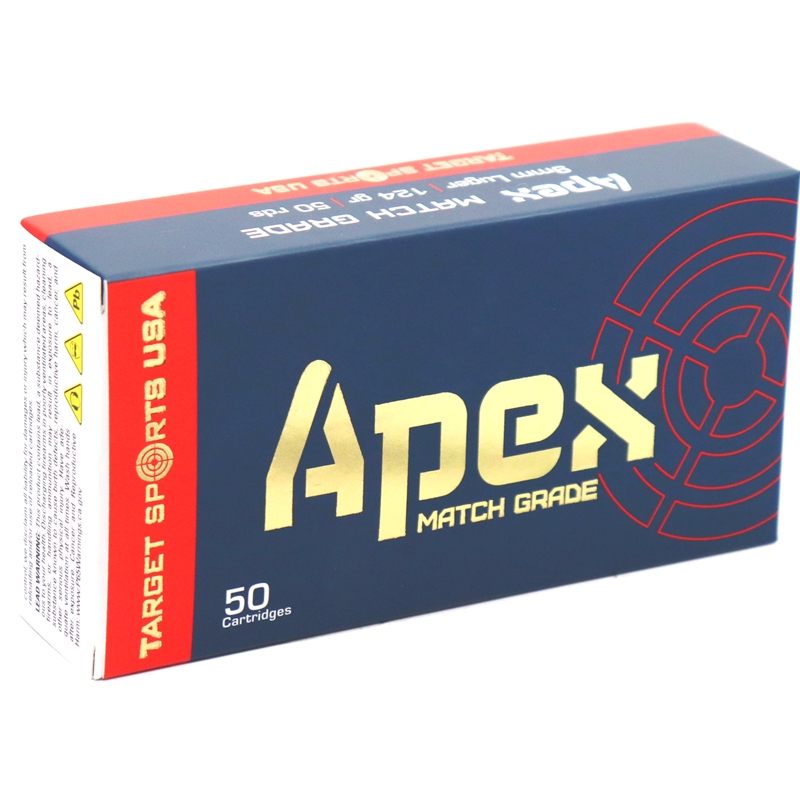 get Sports USA APEX 9mm Luger 124 Grain FMJ Match Grade Box Of 50 Ammo