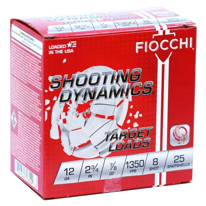 Fiocchi Shooting Dynamics 12 Gauge Ammo 2 3/4 7/8 Oz #8 Lead Shot Ammo - 12SD78H8 Case Of 250 (10 Boxes Of 25) Ammo - Free Shipping 12SD78H8 Case Of 250 (10 Boxes Of 25) - Free Shipping Ammo