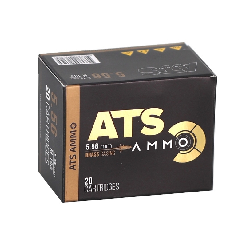 ATS X-Force 5.56x45mm M193 Ammo 55 Grain Full Metal Jacket Ammo - SM556x45 Box Of 20 SM556x45 Box Of 20 Ammo