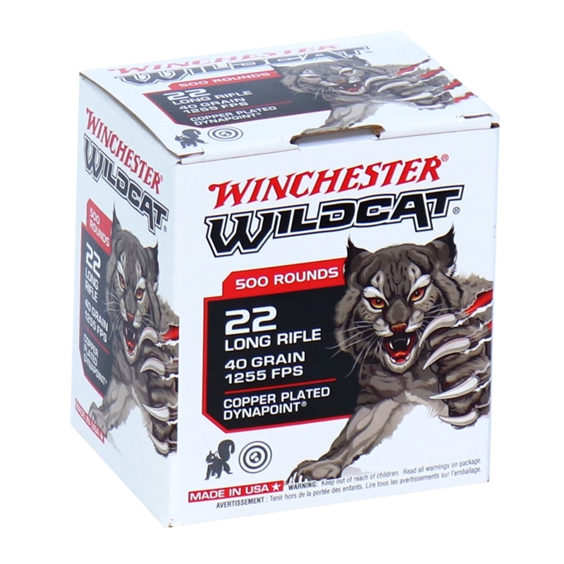 chester Wildcat Dynapoint 22 Long Rifle 40 Grain Plated Hollow Point Box Of 500 Ammo