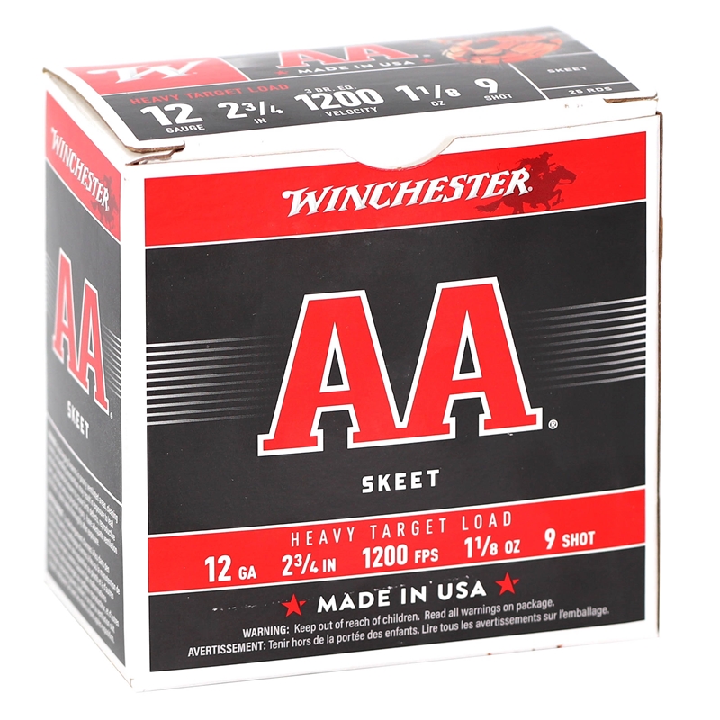 Winchester Heavy Target Load AA 12 Gauge Ammo 2-3/4 1-1/8 Oz #9 Shot 250 Round Case Ammo - AAM129 Case Of 250 (1 Box Of 250) - AAM129 Case Of 250 (1 Box Of 250) - Ammo