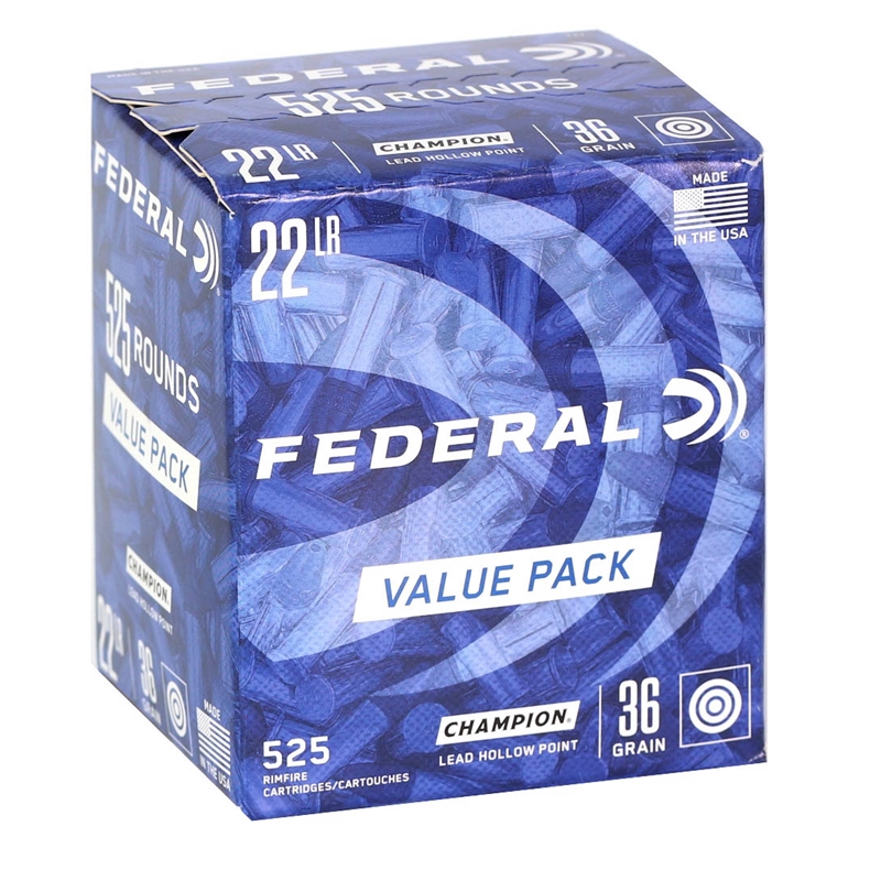 eral Champion 22 Long Rifle 36 Grain Lead Hollow Point Value Pack 525 Rounds Box Of 525 Ammo
