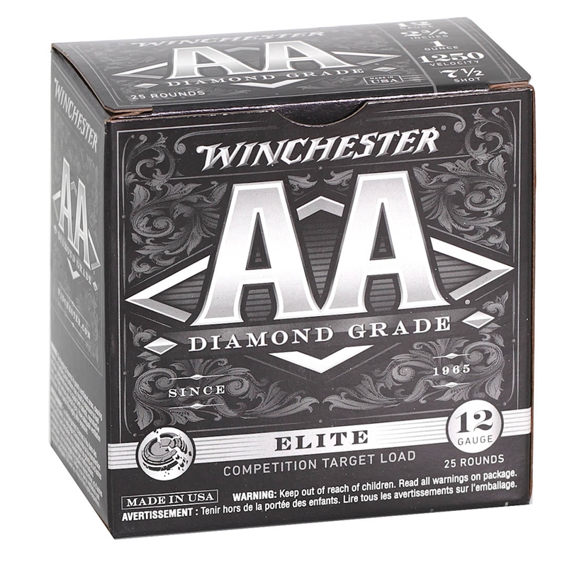 Winchester USA AA Diamond Grade 12 Gauge Ammo 2-3/4 1 Oz #7.5 Lead Shot 250 Round Case Case Of 250 (10 Boxes Of 25) Ammo - Free Shipping Free Shipping Ammo