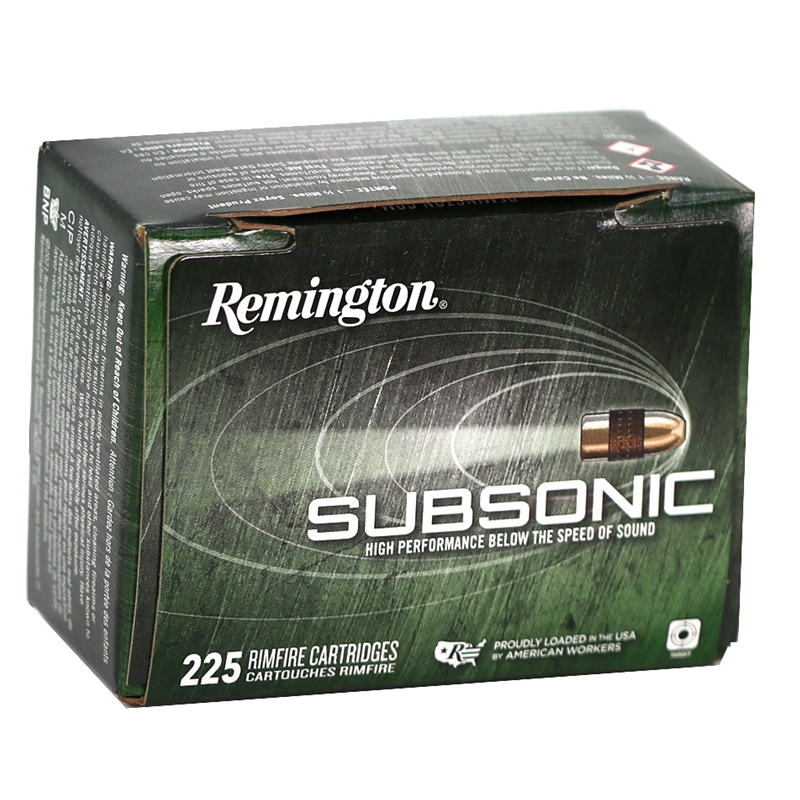 ington Subsonic 22 Long Rifle 40 Grain Copper Plated Hollow Point 225 Rounds Box Of 225 Ammo