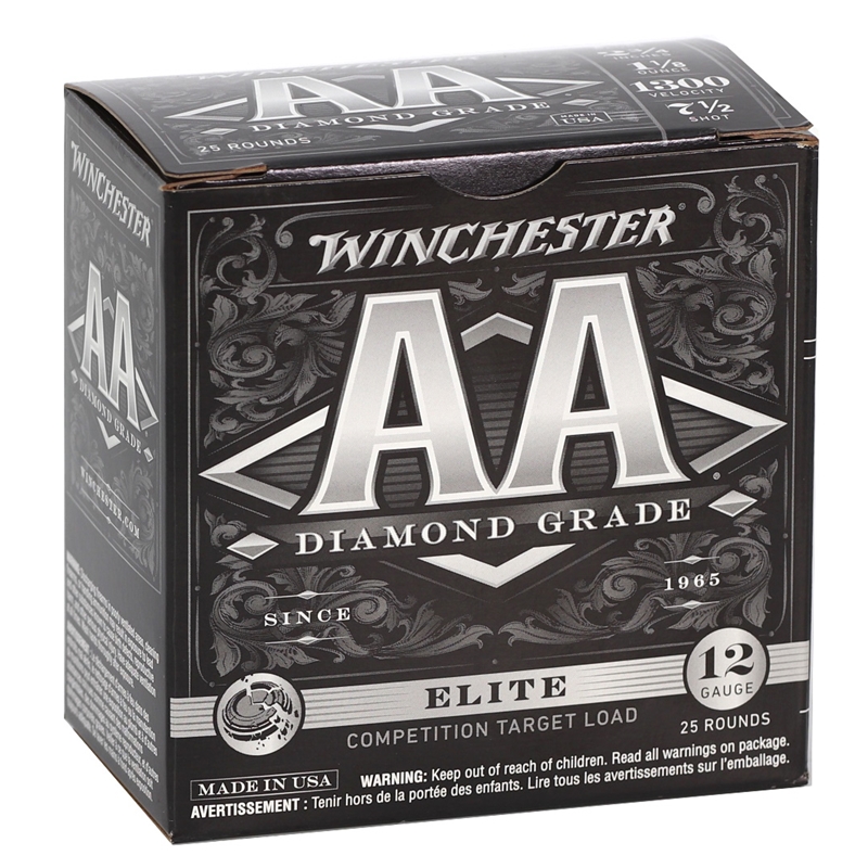 Winchester AA Diamond Grade 12 Gauge Ammo 11/8oz #7.5 Lead Shot 395 Pellets AADG13007 Box Of 25 chester AA Diamond Grade 12 Gauge 11/8oz #7.5 Lead Shot 395 Pellets AADG13007 Box Of 25 Ammo