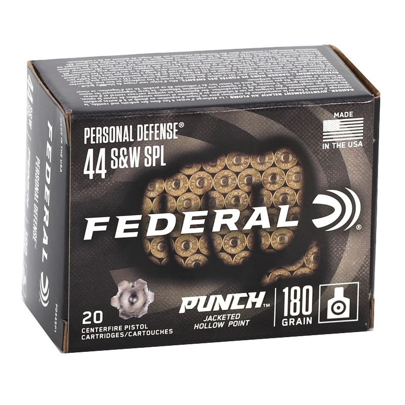 eral Personal Defense Punch 44 Special 180 Grain Jacketed Hollow Point Box Of 20 Ammo