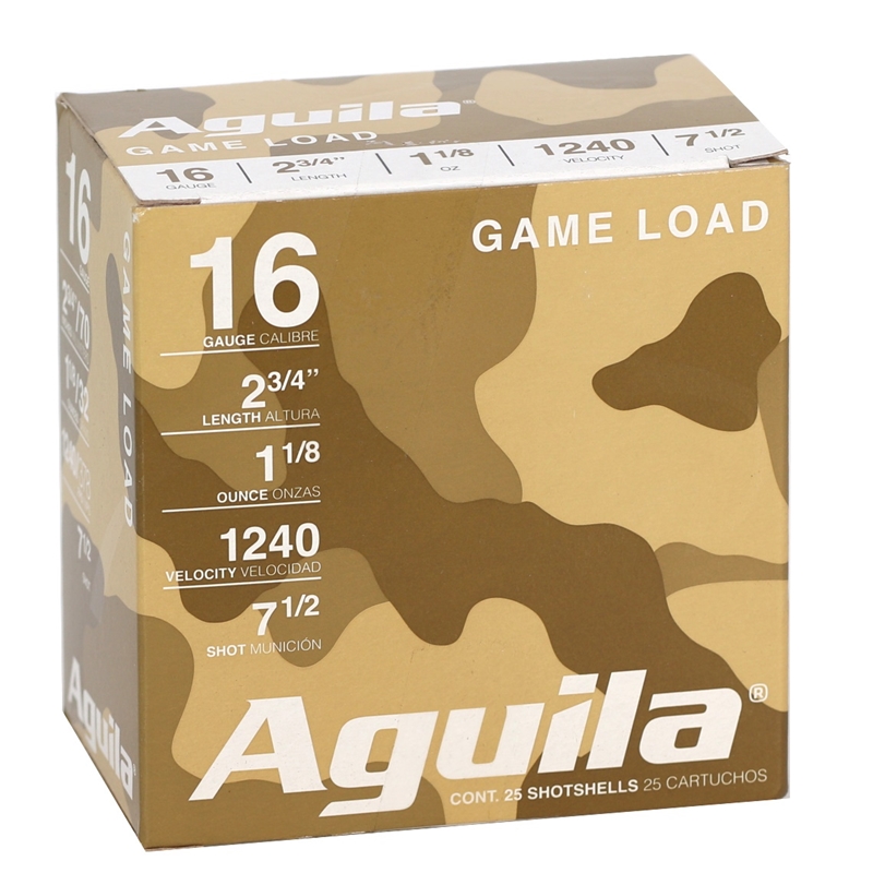 ila Game Load 16 Gauge 2-3/4 1 1/8 Oz. #7.5 Lead Shot Box Of 25 Ammo