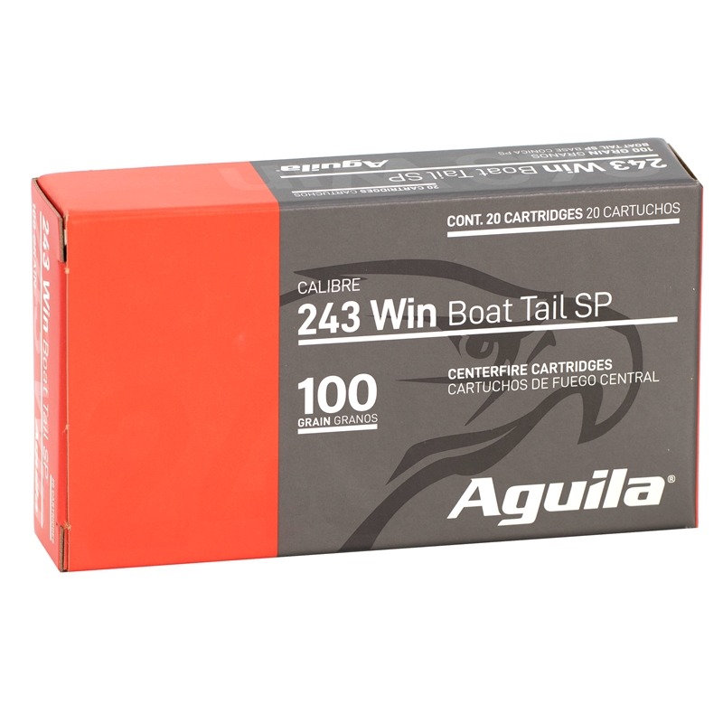 Aguila InterLock 243 Winchester Ammo 100 Grain Boat Tail Soft Point Ammo - 8047AG Box Of 20 8047AG Box Of 20 Ammo