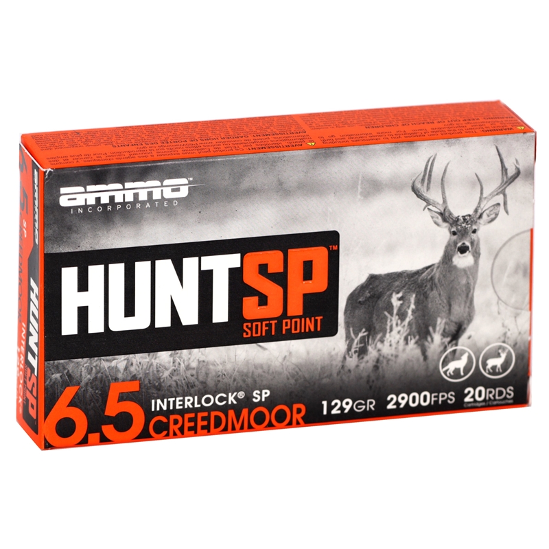 o Inc Hunt SP 6.5 Creedmoor 129 Grain InterLock Soft Point  65CM129SPA20 Box Of 20 Ammo
