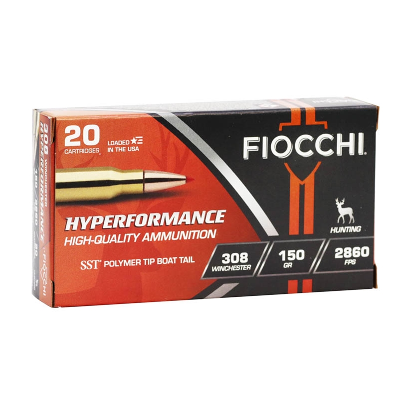 Fiocchi Hyperformance 308 Winchester Ammo 150 Grain SST Polymer Tip Boat Tail Ammo - 308HSA Box Of 20 308HSA Box Of 20 Ammo