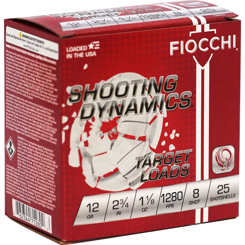 Fiocchi Shooting Dynamics 12 Gauge Ammo 2 3/4 1 1/8 Oz #8 Lead Shot Target Ammo - 12SDHV8 Case Of 250 (10 Boxes Of 25) Ammo - Free Shipping 12SDHV8 Case Of 250 (10 Boxes Of 25) - Free Shipping Ammo