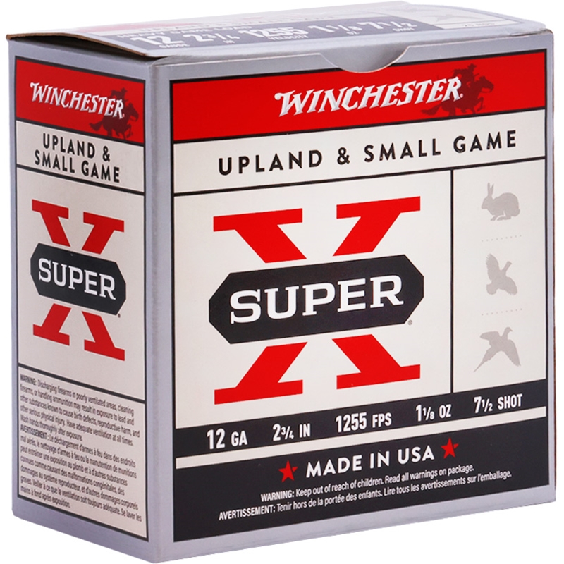 Winchester Super-X 12 Gauge Ammo 2 3/4 1 1/8oz #7 1/2 Shot VP Ammo - XU12H7 Case Of 250 (10 Boxes Of 25) Ammo - Free Shipping XU12H7 Case Of 250 (10 Boxes Of 25) - Free Shipping Ammo