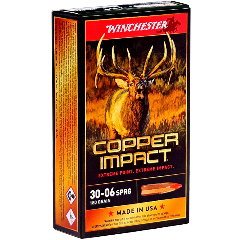 Winchester Copper Impact 30-06 Springfield Ammo 180 Grain Polymer Tip Ammo - X3006CLF2 Box Of 20 X3006CLF2 Box Of 20 Ammo