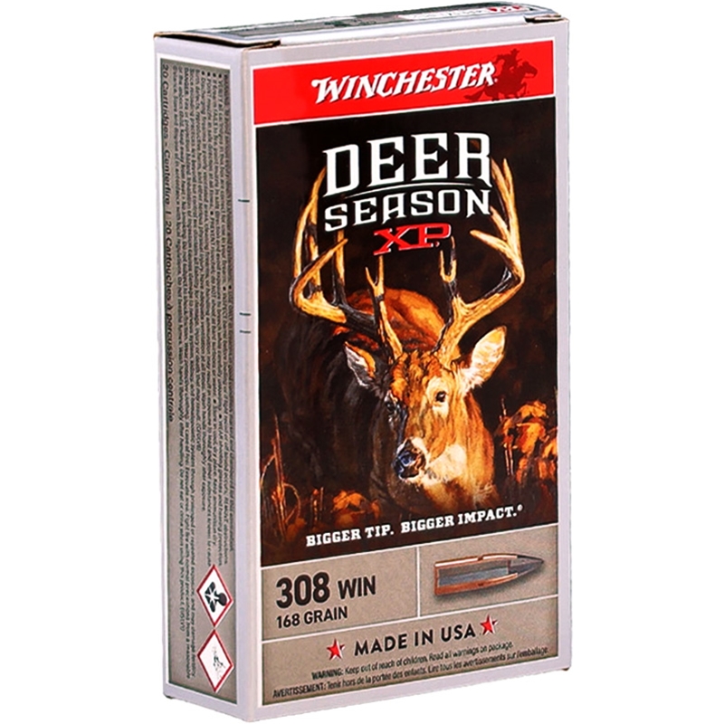 Winchester Deer Season XP .308 Winchester Ammo 168 Grain Extreme Point Polymer Tip Ammo - X308DS2 Box Of 20 X308DS2 Box Of 20 Ammo