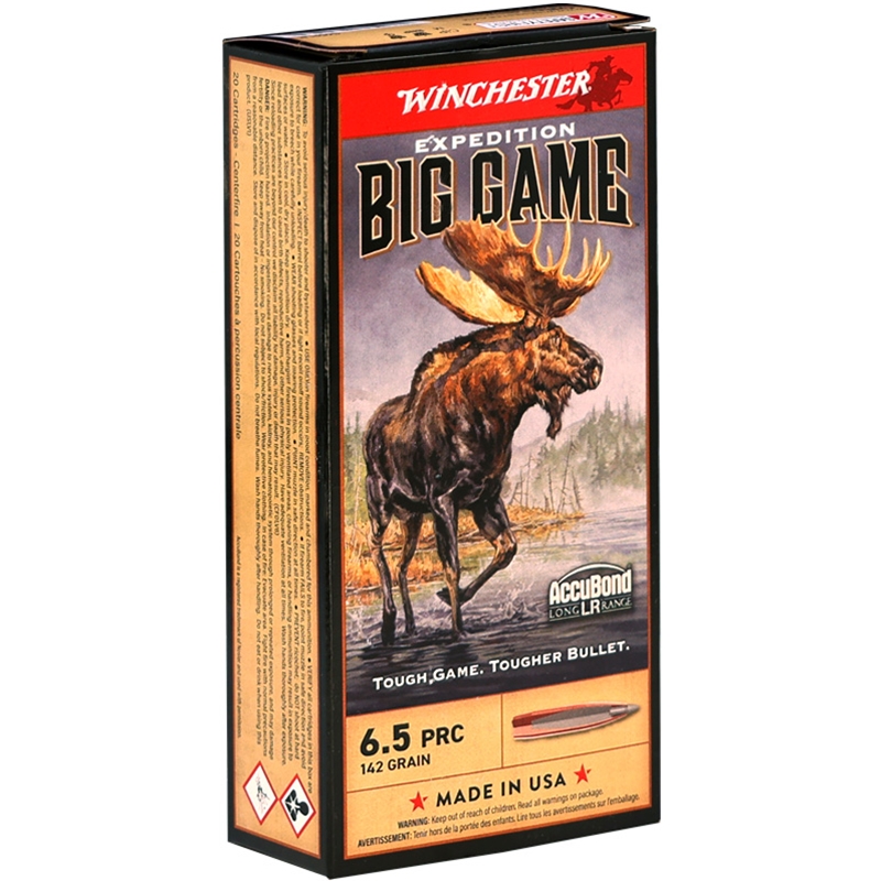 Winchester Expedition Big Game 6.5 PRC Ammo 124 Grain AccuBond Long Range Ammo - S65PLR Box Of 20 S65PLR Box Of 20 Ammo