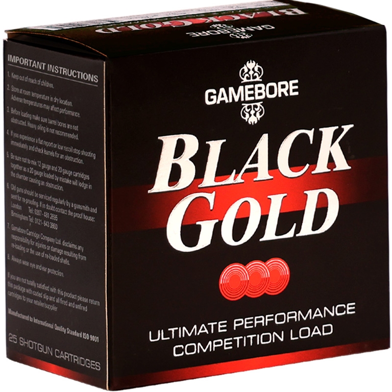 Gamebore Black Gold 12 Gauge Ammo 2 3/4 1oz #7.5 Lead Shot Ammo - 12AISABG7528 Box Of 25 12AISABG7528 Box Of 25 Ammo