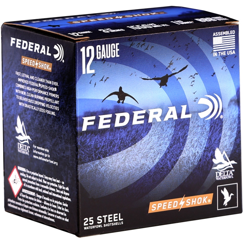 Federal Speed-Shok 12 Gauge Ammo 3 1/2 1 3/8 Oz BBB Shot 85 Pellets Ammo - WF133 BBB Box Of 25 WF133 BBB Box Of 25 Ammo